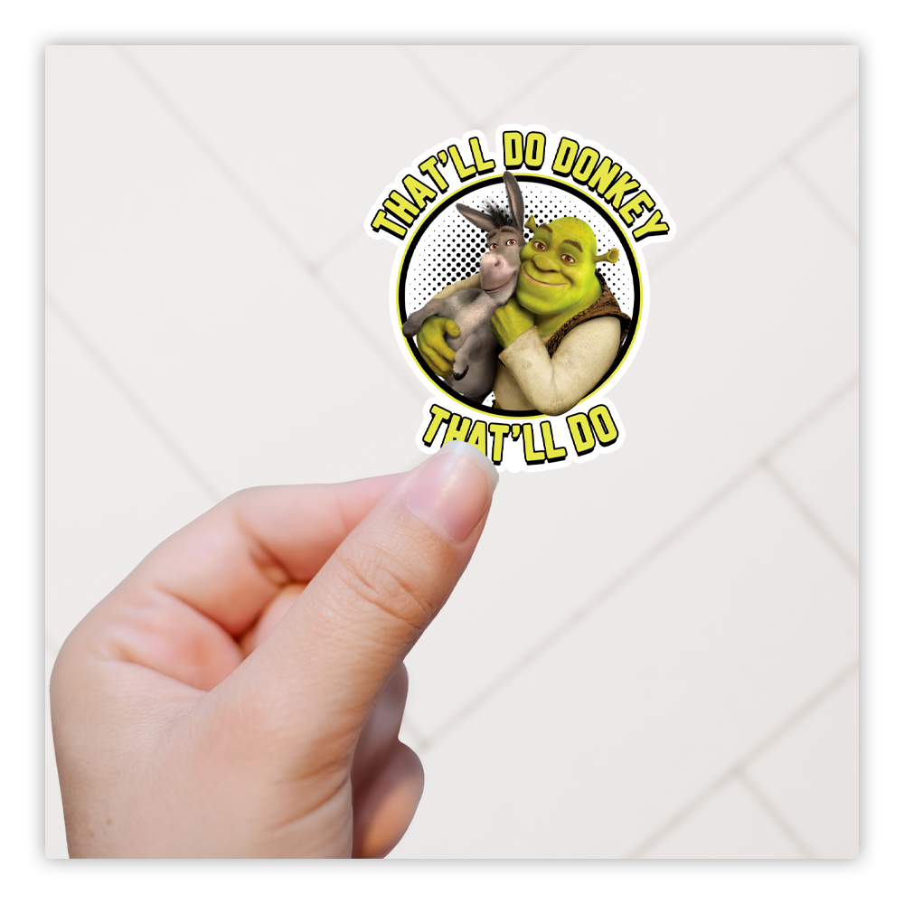 Shrek and Donkey Die Cut Sticker (4106)