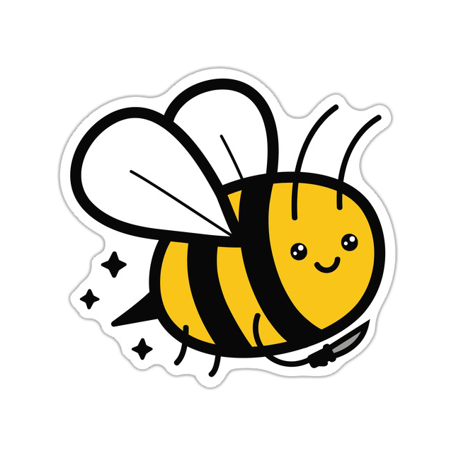 Cute Killer Bumble Bee Die Cut Sticker (4115)