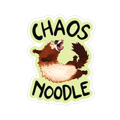 Ferret Chaos Noodle Die Cut Sticker (4118)