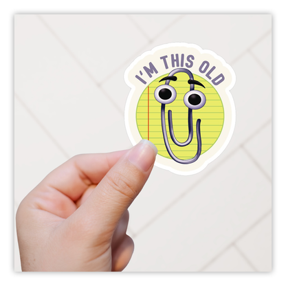 Ek is hierdie ou Microsoft Clippy Die Cut-plakker (4133)