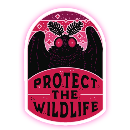 Mothman Protect The Wildlife Die Cut Sticker (4147)