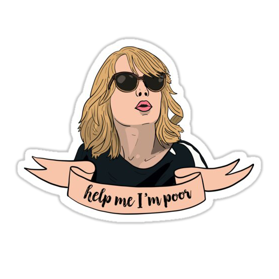 Help Me I'm Poor Die Cut Sticker (4165)