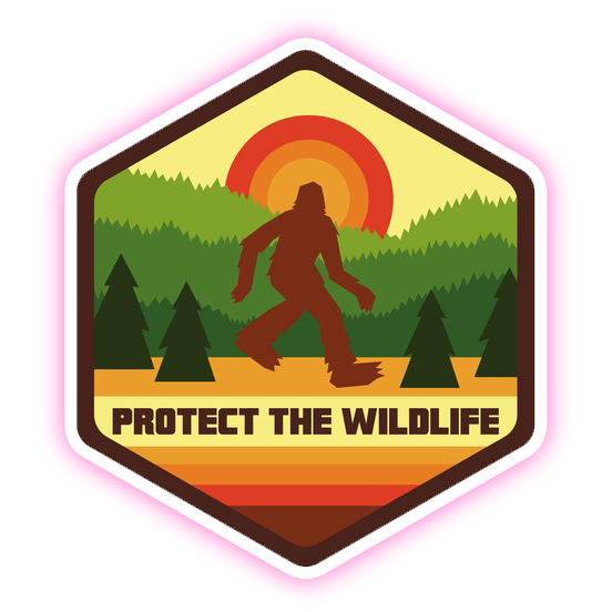 Bigfoot Protect The Wildlife Die Cut Sticker (4173)