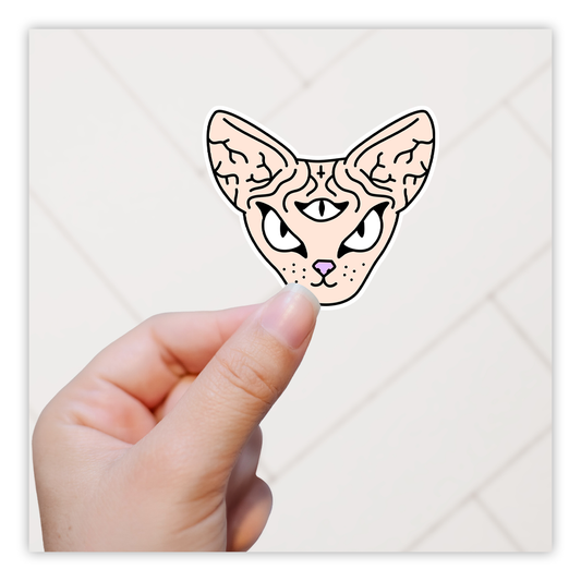 Hairless Cat Third Eye Die Cut Sticker (4189)