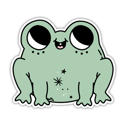 Cute Boho Frog Die Cut Sticker (4199)
