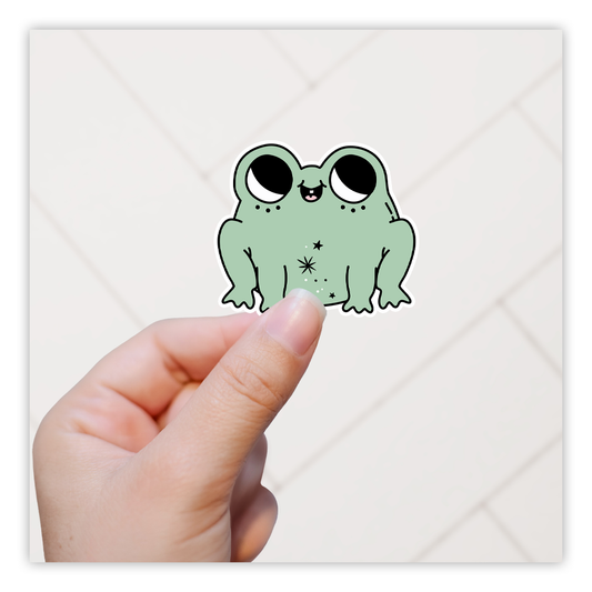 Cute Boho Frog Die Cut Sticker (4199)
