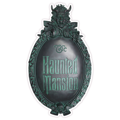 Disney Haunted Mansion Plaque Die Cut Sticker (422)