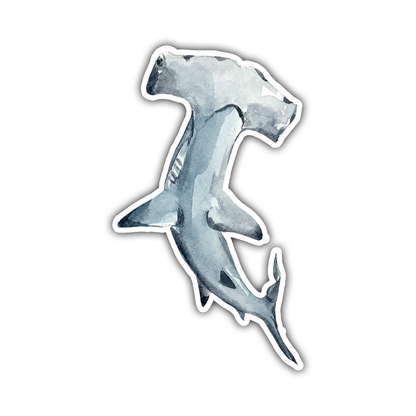 Watercolor Hammerhead Shark Die Cut Sticker (423)