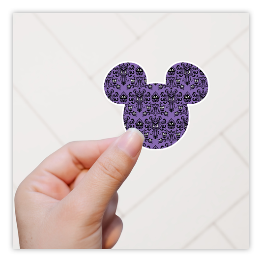 Hidden Mickey Mouse Icon - Haunted Mansion Wallpaper Die Cut Sticker (425)