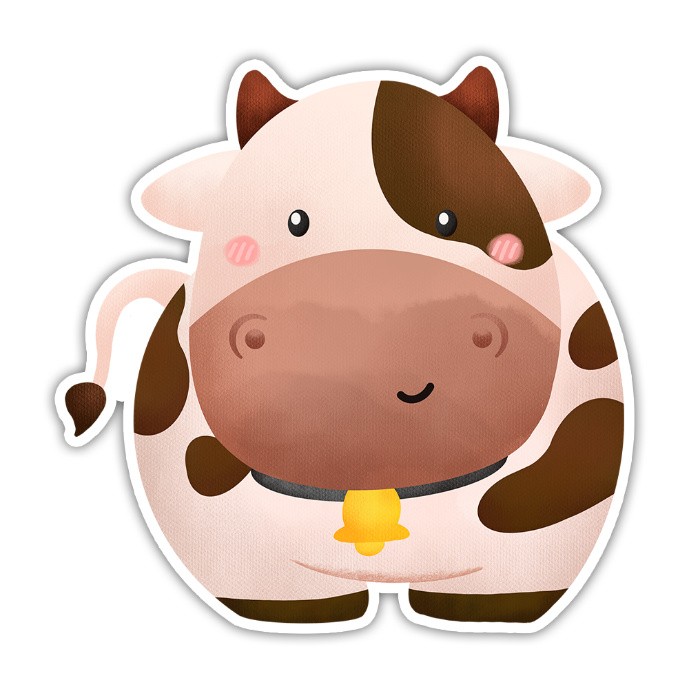 Chunky Cow Die Cut Sticker (4279)