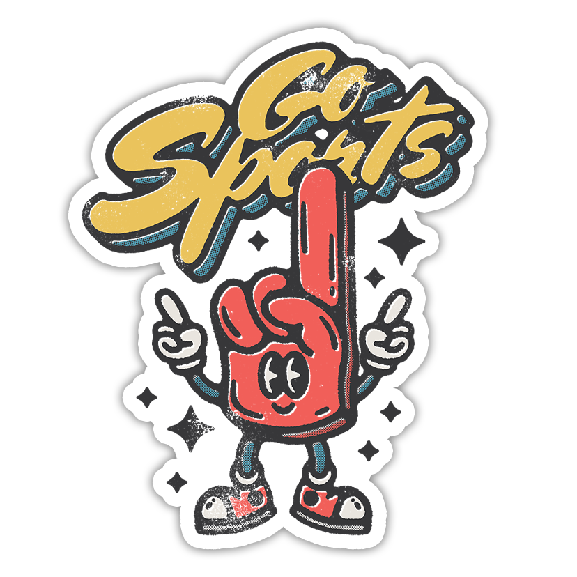 #1 Foam Hand Go Sports Die Cut Sticker (4583)