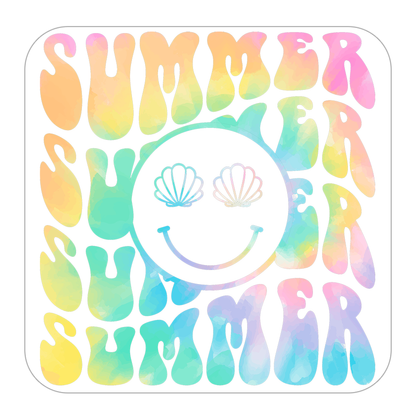 Retro Summer Pastel Tie Dye Die Cut Sticker (4284)