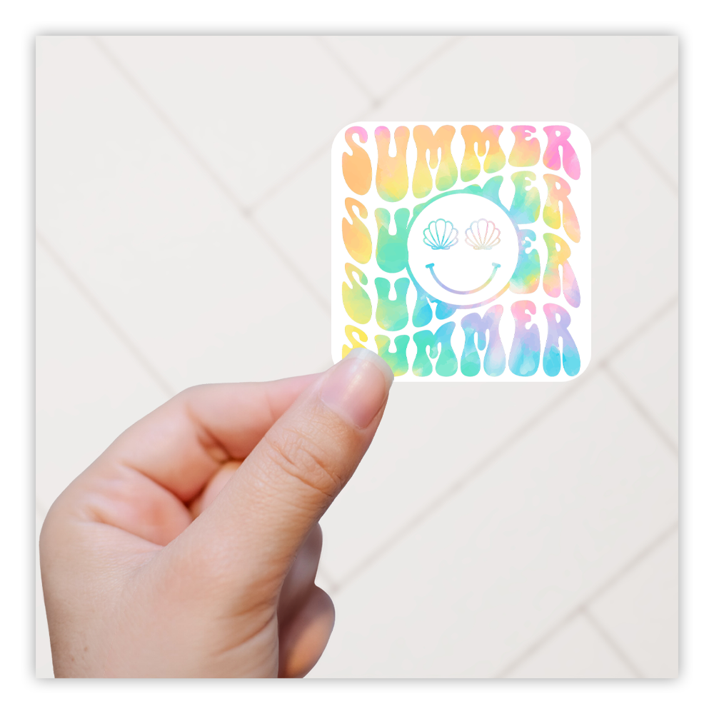 Retro Summer Pastel Tie Dye Die Cut Sticker (4284)