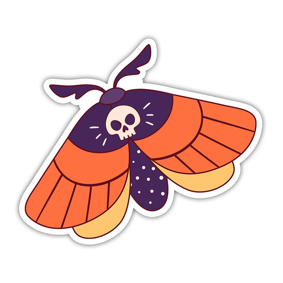 Boho Deaths Head Moth Die Cut Sticker (4286)
