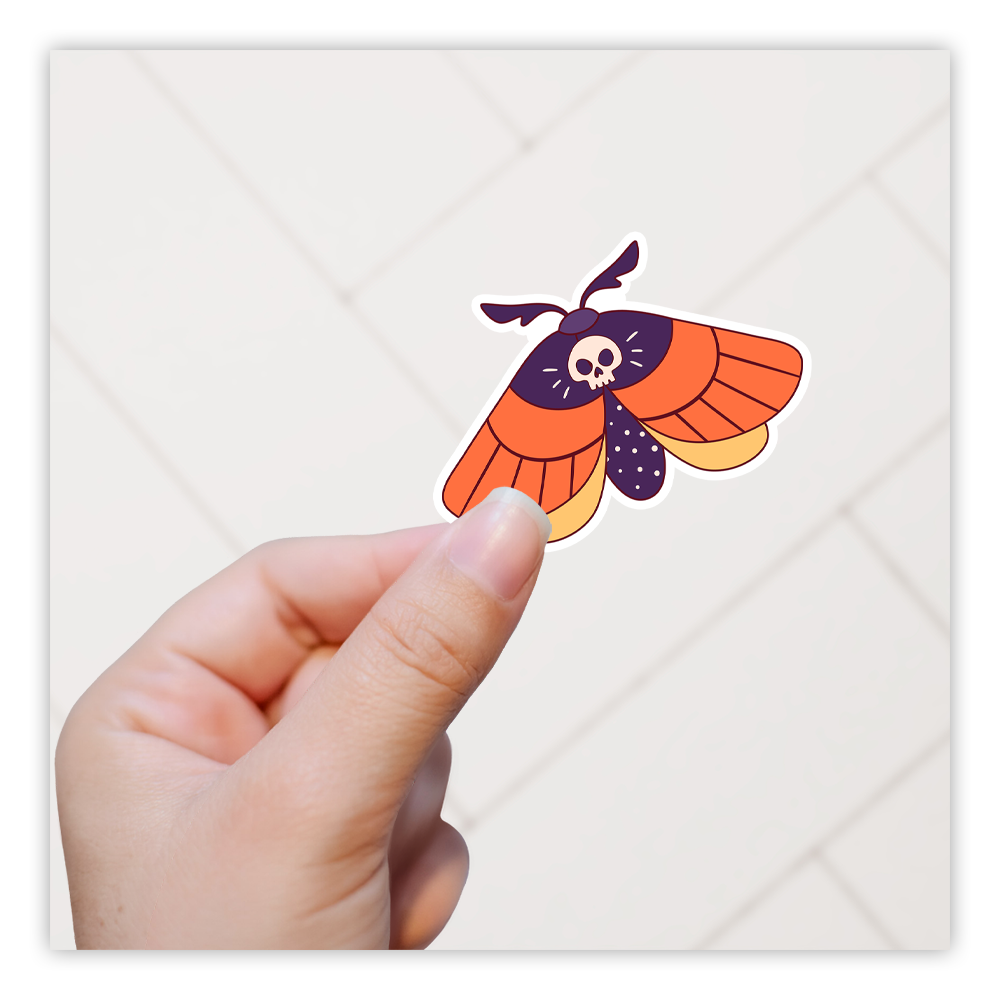 Boho Deaths Head Moth Die Cut Sticker (4286)