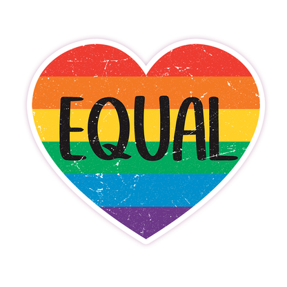 Equal Rainbow Heart LGBT+ Die Cut Sticker (43)