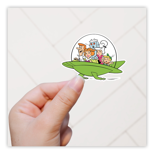The Jetsons in The Flying Car Die Cut Sticker (430)