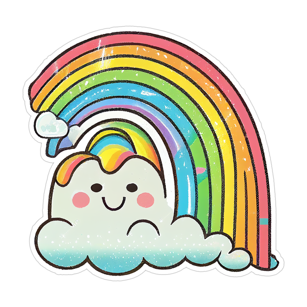 Cute Cloud and Rainbow Die Cut Sticker (4331)