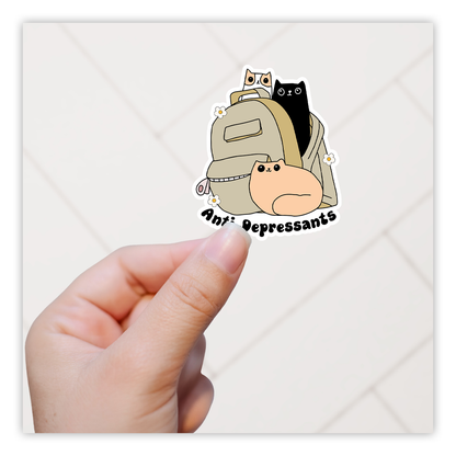 Anti-Depressants Cats Kitties Die Cut Sticker (4339)