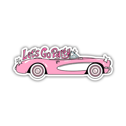 Come On Barbie Lets Go Party Barbie Girl Corvette Die Cut Sticker (4367)