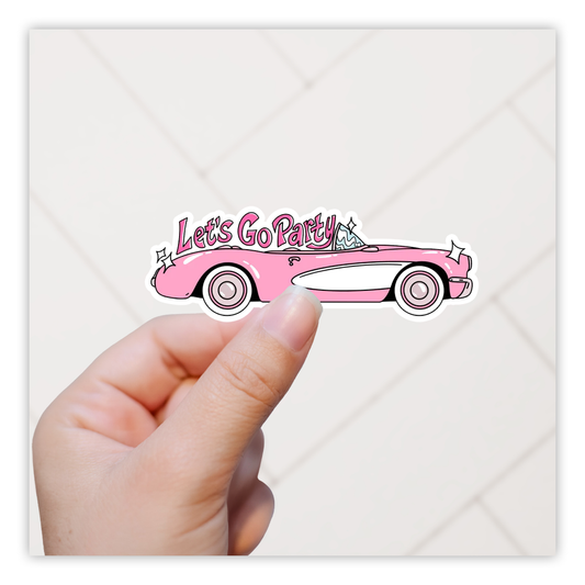 Come On Barbie Lets Go Party Barbie Girl Corvette Die Cut Sticker (4367)