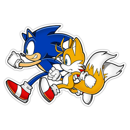 Sonic The Hedgehog and Tails Die Cut Sticker (453)