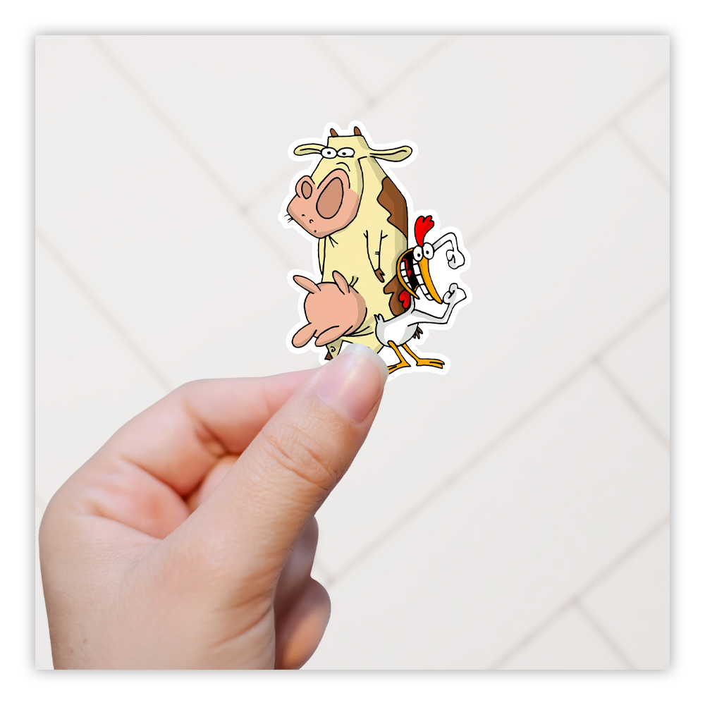 Cow and Chicken Die Cut Sticker (4631)