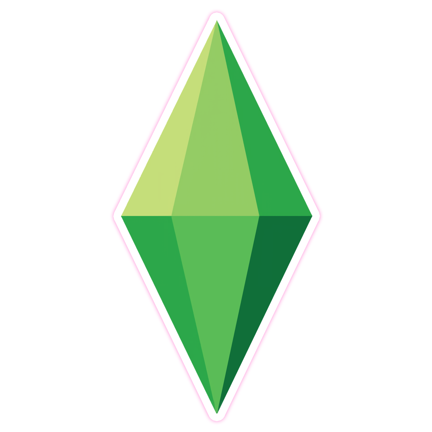 Sims Plumbob Green Diamond Die Cut Sticker (4642)