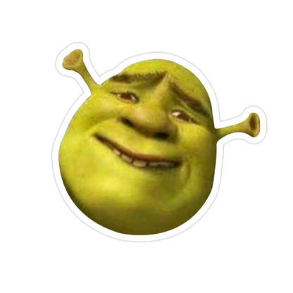 Shrek Face Meme Die Cut Sticker (4669)