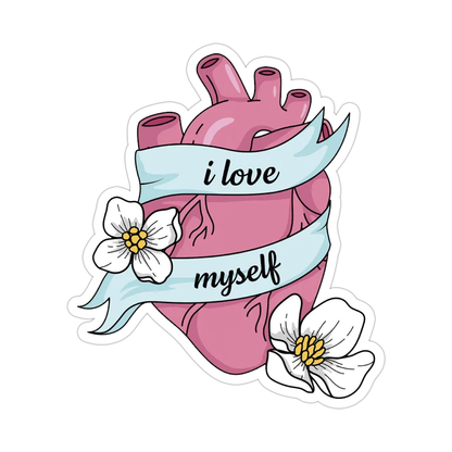 I Love Myself Anatomical Heart Die Cut Sticker (4872)