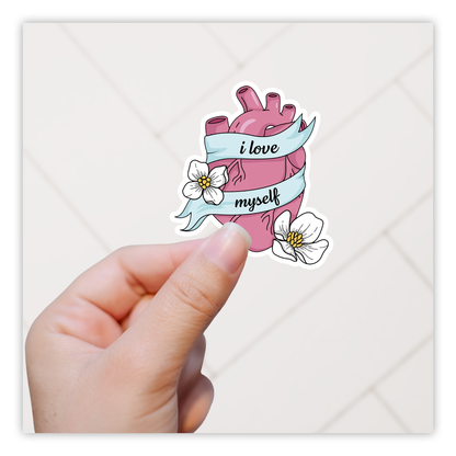 I Love Myself Anatomical Heart Die Cut Sticker (4872)