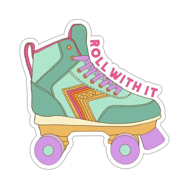 Roll With It Roller Skate Die Cut Sticker (4674)