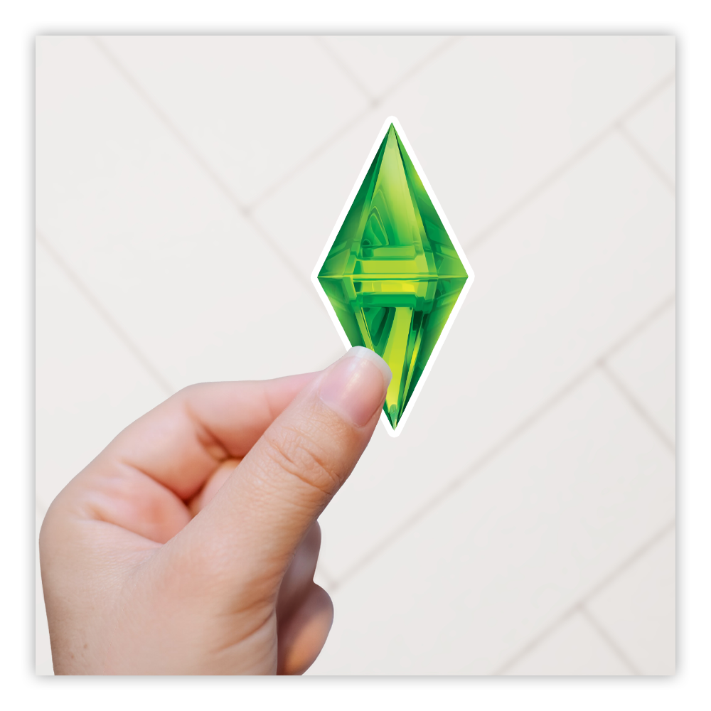 Sims Plumbob Green Diamond Die Cut Sticker (4723)