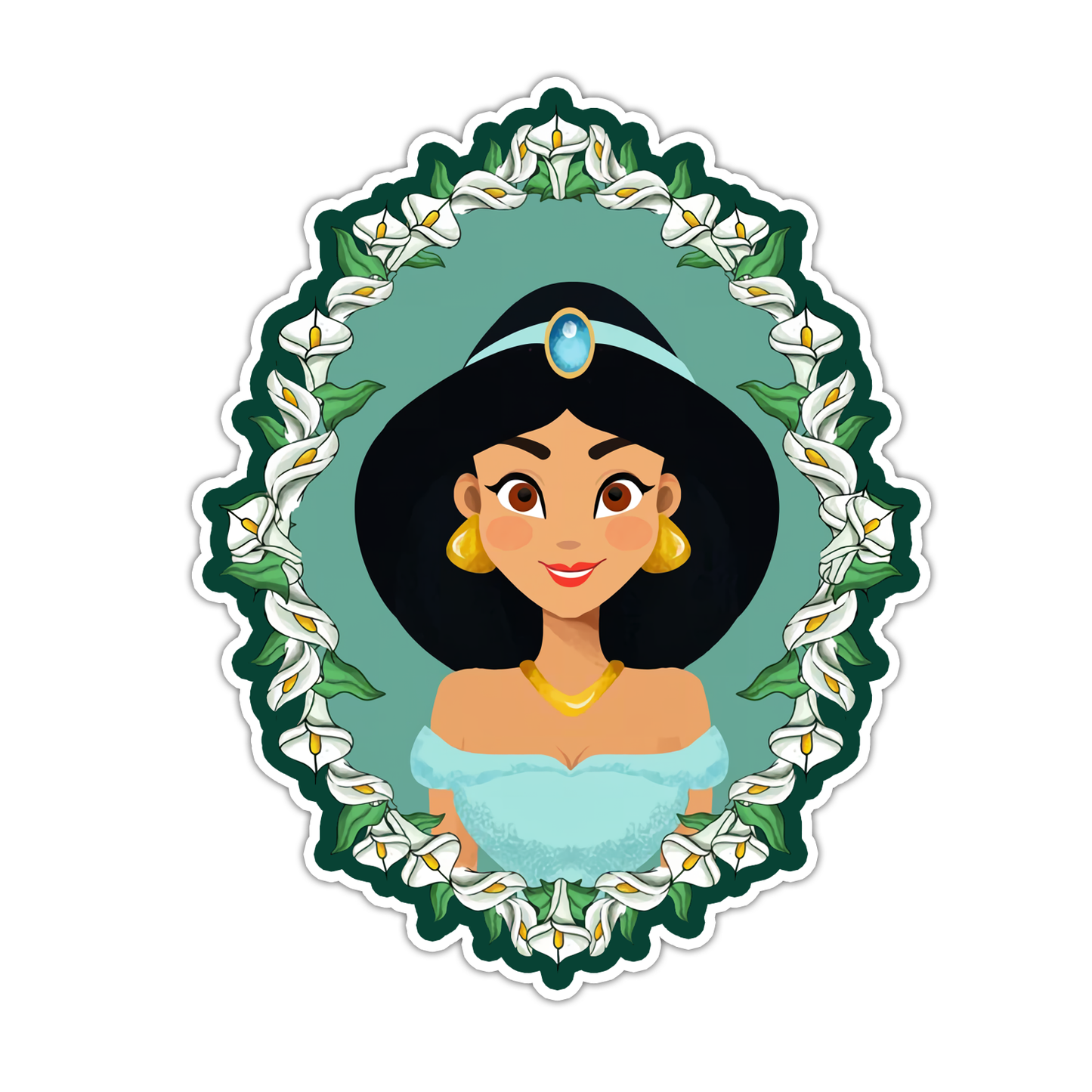 Disney Princess Cameo Jasmine Aladdin Die Cut Sticker (4787)