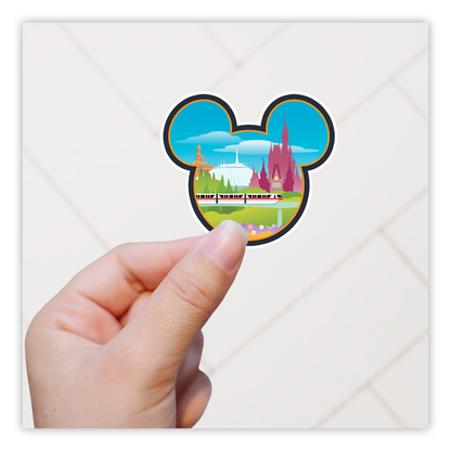 Disney Rides in Hidden Mickey Icon Die Cut Sticker (4799)