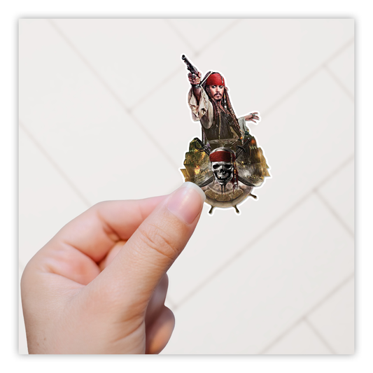 Pirates of the Caribbean Curse of the Black Pearl Captain Jack Sparrow Die Cut Sticker (479)