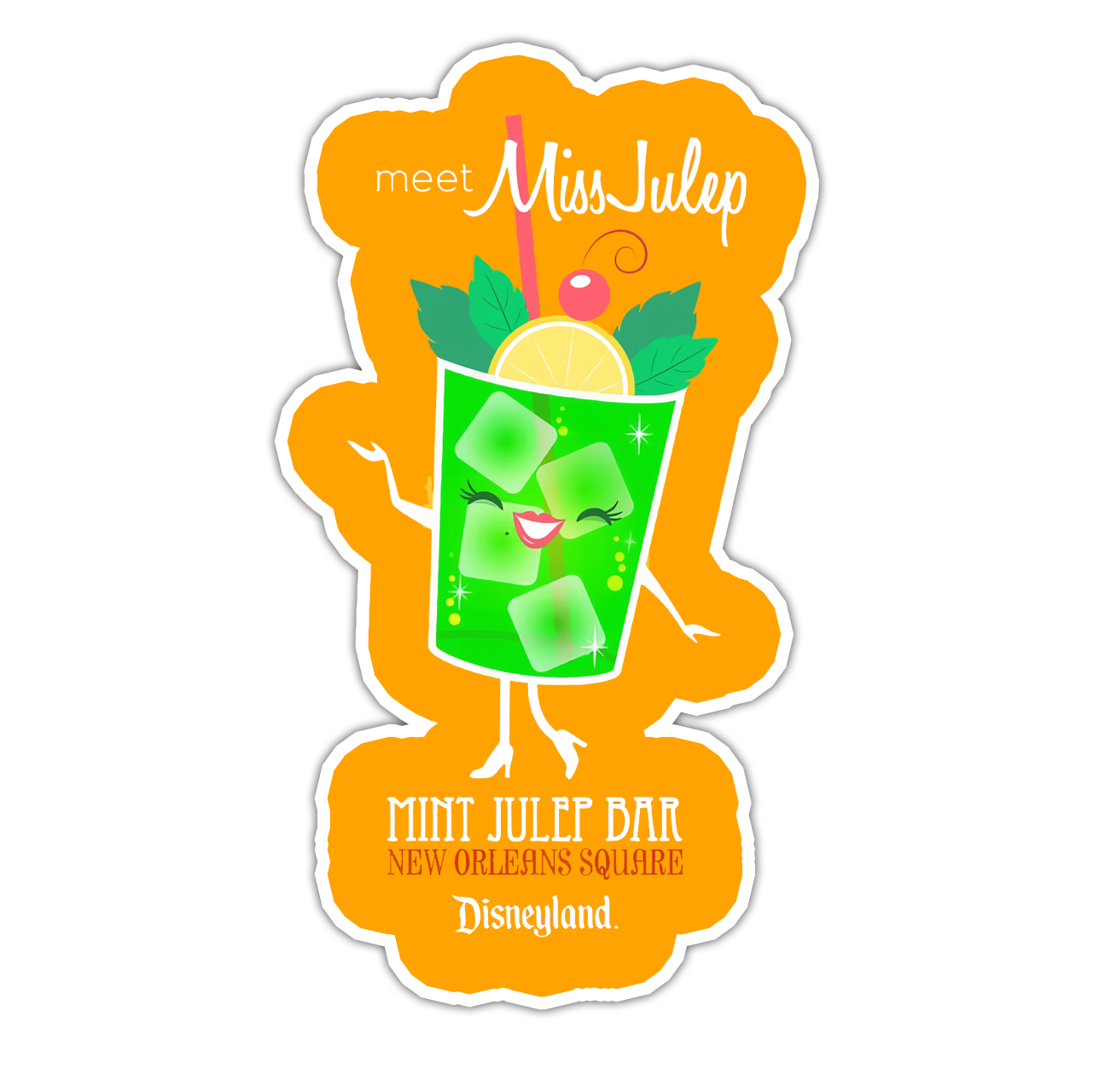 Mint Julip Bar New Orleans Square Die Cut Sticker (4813)