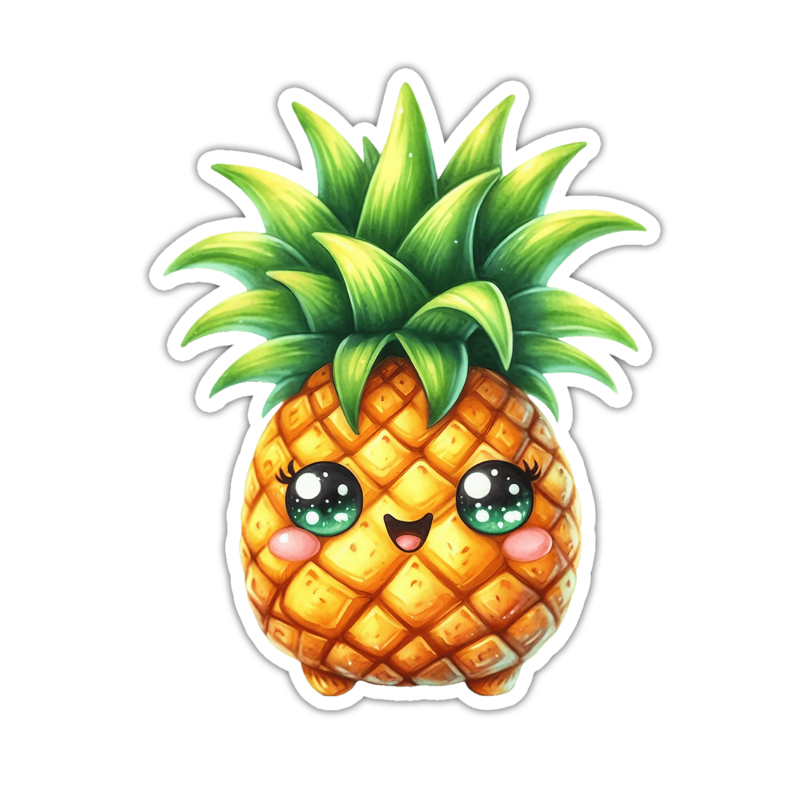 Kawaii Pineapple Die Cut Sticker (4863)
