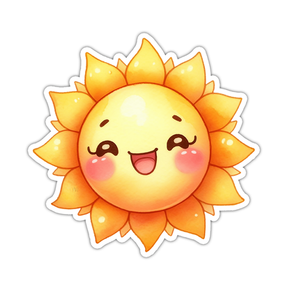 Kawaii Sun Die Cut Sticker (4864)