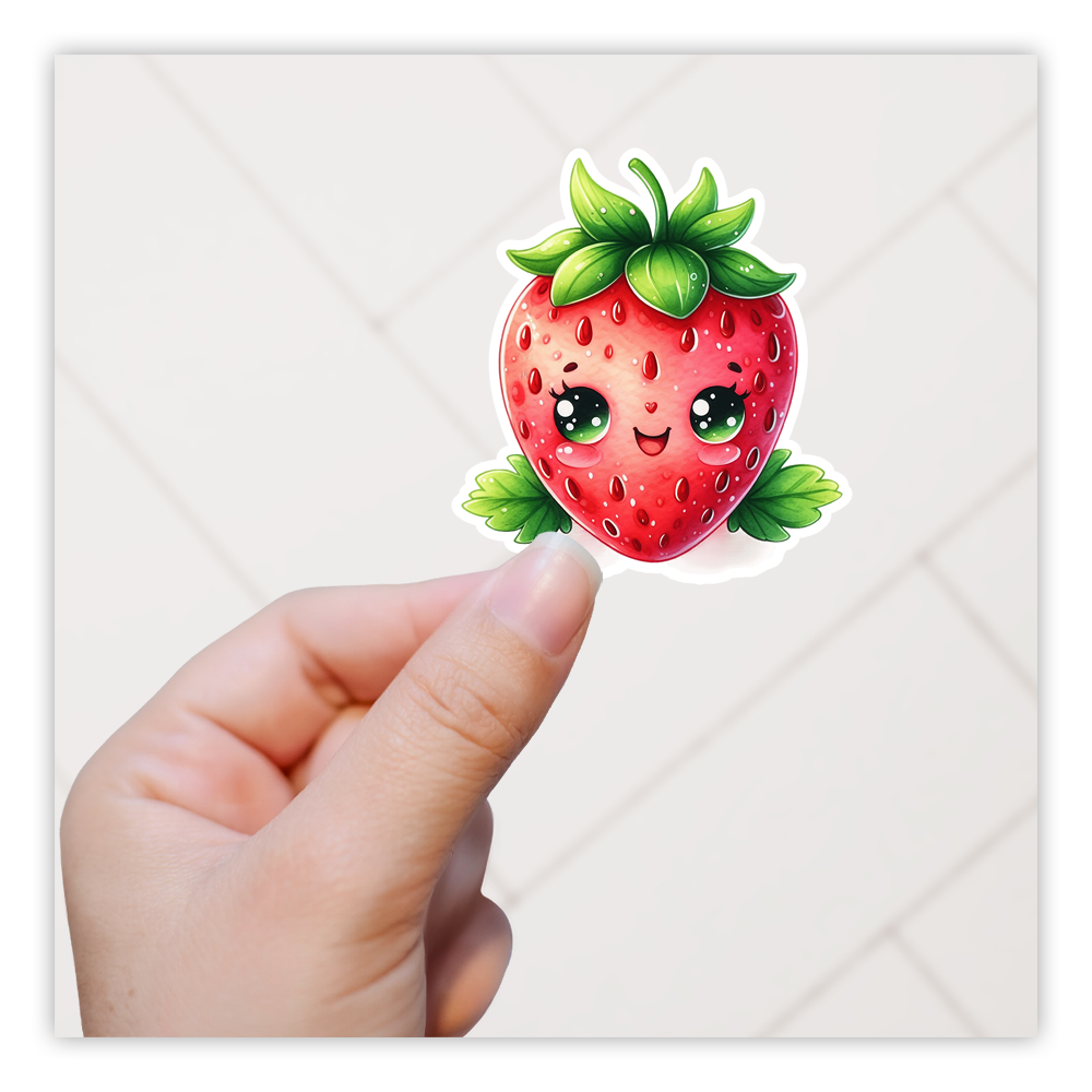 Kawaii Strawberry Die Cut Sticker (4865)