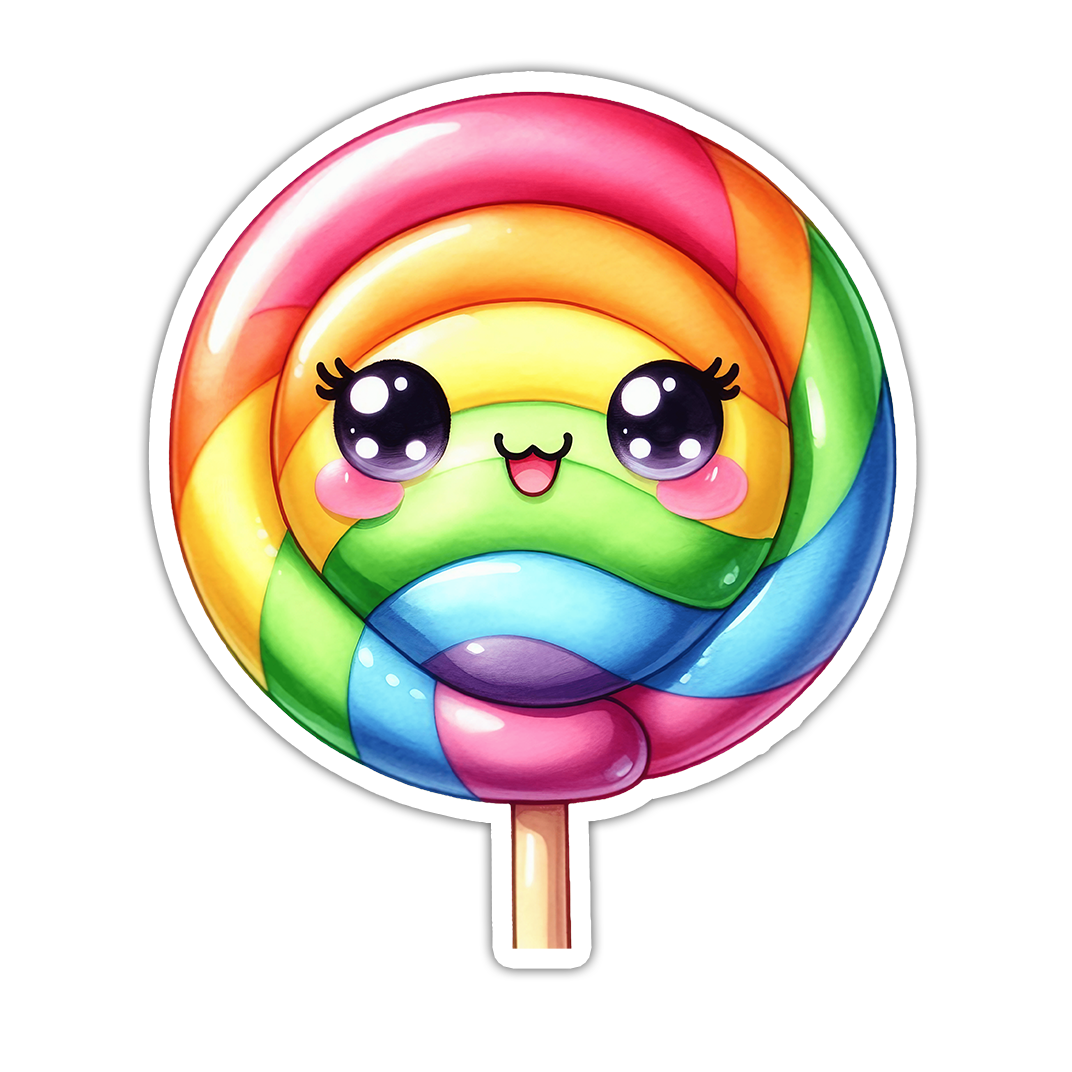 Kawaii Lollipop Die Cut Sticker (4866)