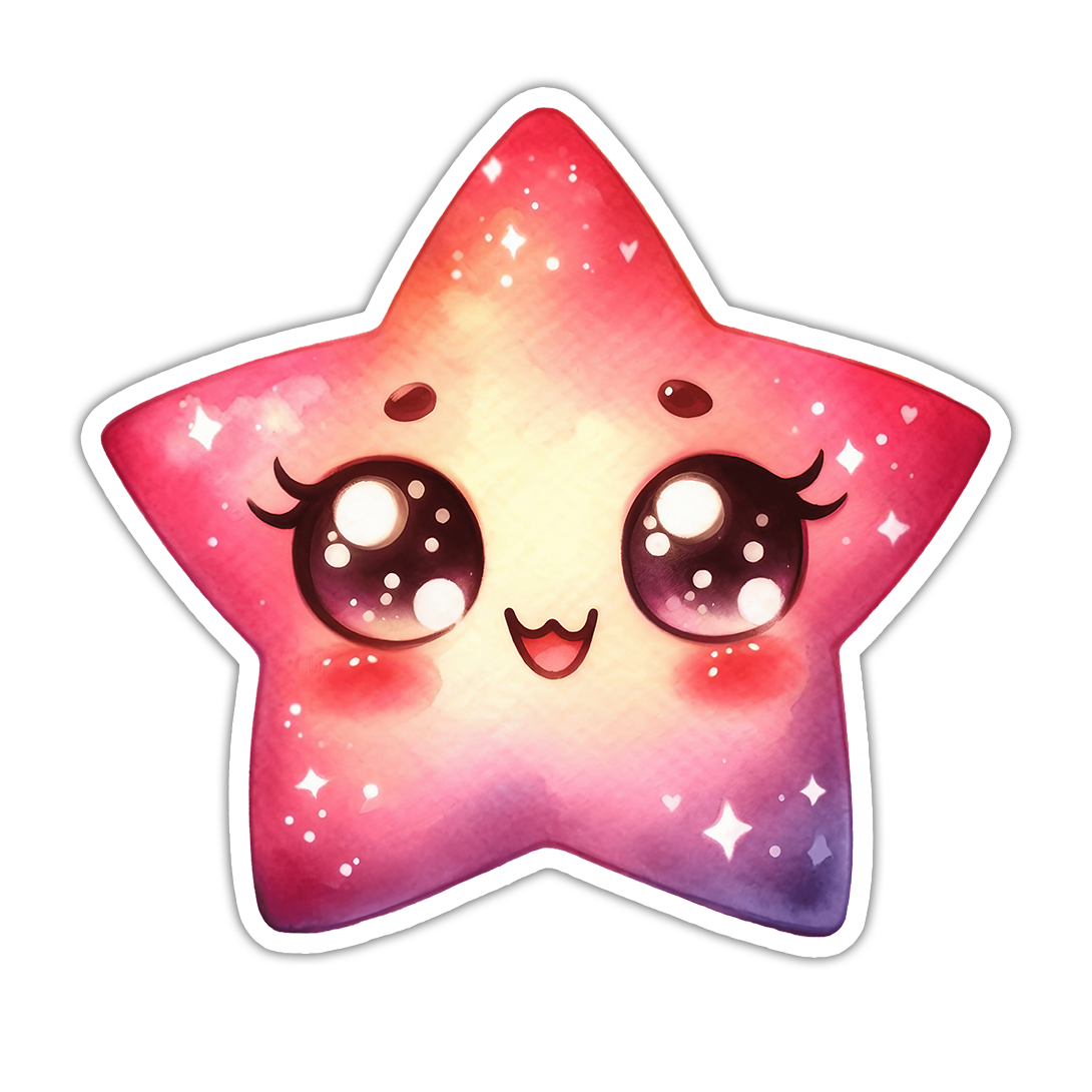 Kawaii Star Die Cut-plakker (4868)