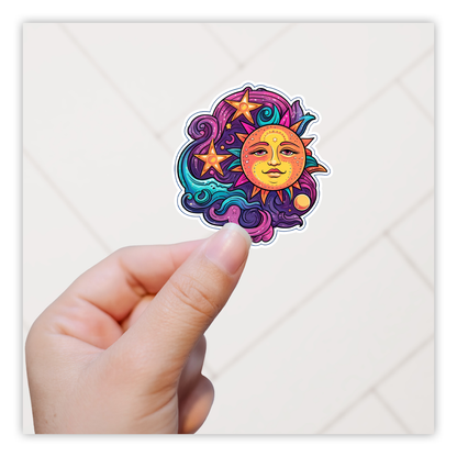 Fantasy Sun Stars Die Cut Sticker (4887)