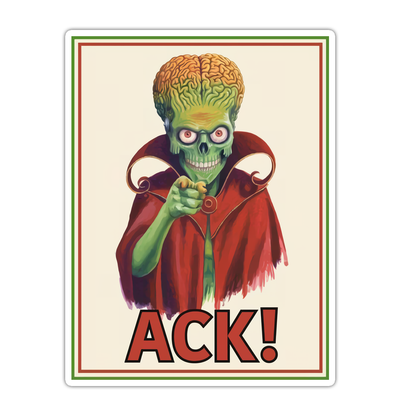 Mars Attacks Alien ACK Die Cut Sticker (4898)