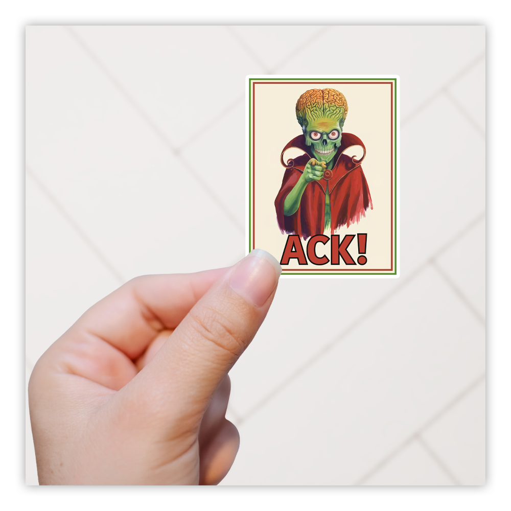 Mars Attacks Alien ACK Die Cut Sticker (4898)