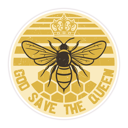 God Save The Queen Bee Die Cut Sticker (49)