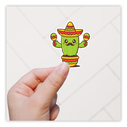 Kawaii Mexican Cactus Saguaro Die Cut Sticker (4907)