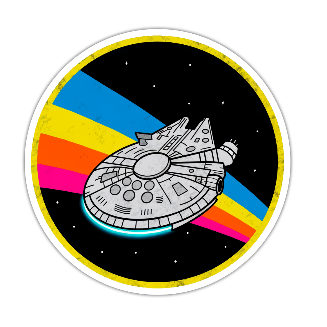 Star Wars Retro Millennium Falcon Die Cut Sticker (4911)