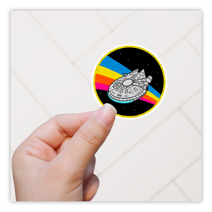 Star Wars Retro Millennium Falcon Die Cut Sticker (4911)