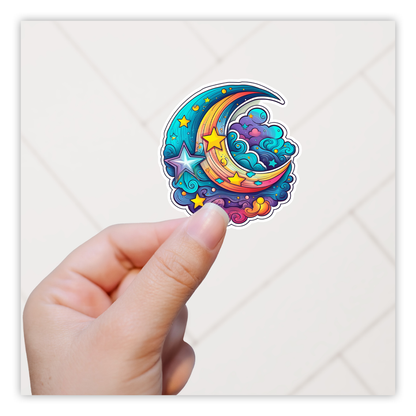 Fantasy Crescent Moon Die Cut Sticker (4919)